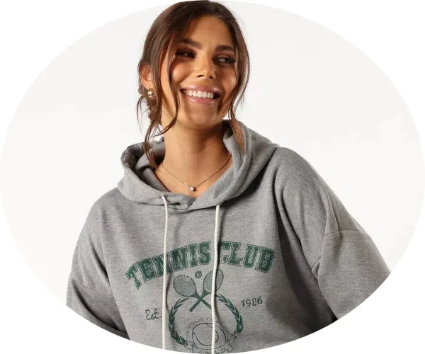         "Embrace cozy chic with our women's hooded sweater! Featuring a soft, snuggly fabric, trendy hood, and perfect fit, it's your go-to for style and comfort. Stay warm, look fab – all season long!"